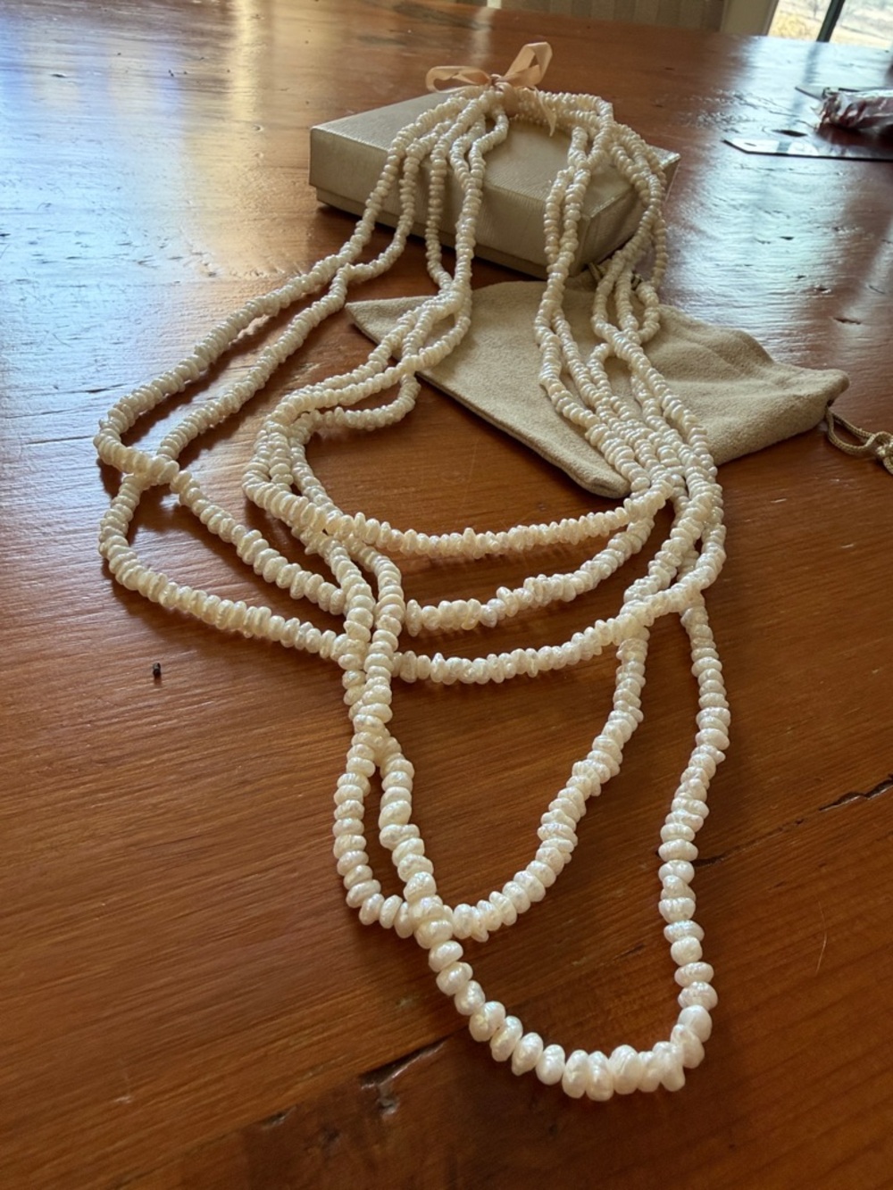 Multi-Strand Cream Freshwater Pearl Necklace